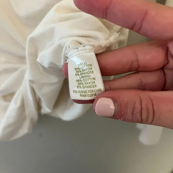 Garnet Hill Womens Ivory Wrap Ruched Blouse V Neck Stretch Small Long Sleeve - Picture 5 of 6